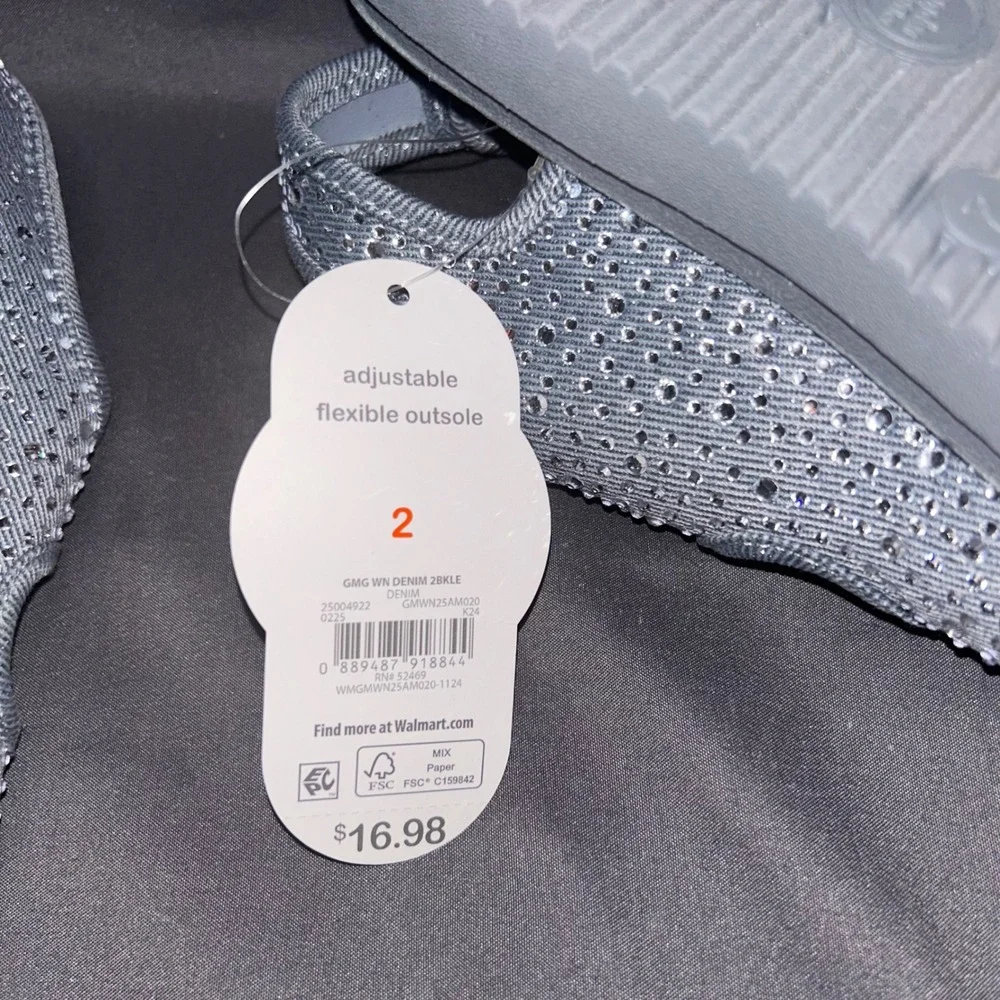 Wonder Nation Rhinestone Platform Sandals Light Blue Girls Size 2 NEW